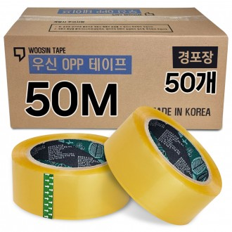 우신 박스테이프 투명 OPP 택배/포장 경포장50M 50개