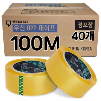 우신 박스테이프 투명 OPP 택배/포장 경포장100M 40개