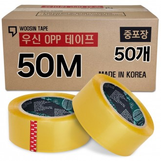 우신 박스테이프 투명 OPP 택배/포장 중포장50M 50개