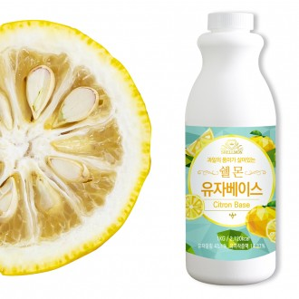 쉘몬 과일 농축액 베이스 유자 1kg/시럽/원액/에이드