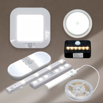 건전지 LED 조명 7종 무선 붙이는 센서등 간접등 수면등