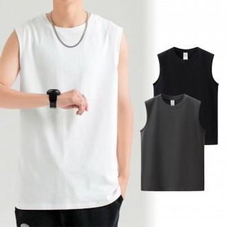 남자 여름 오버핏 민소매 나시티 흰색 무지 20수 면티 이너티 런닝 티셔츠