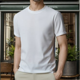 남자 여름 무지 반팔티 기본핏 두꺼운 와플 쿨링 반팔 티셔츠 흰티 골프티