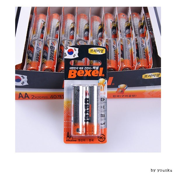 백셀 AA / AAA 건전지 2pX20EA 20개 1BOX 알카라인 1.5V aa aaa