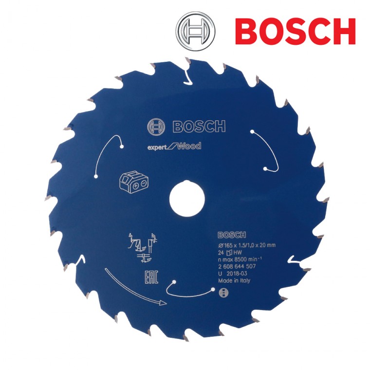 보쉬 원형톱날 스킬날 목공톱날 목재용 톱날 외경 165mm 내경 20mm 24팁