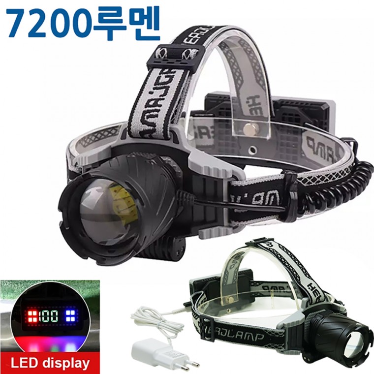 LED 충전식 줌 랜턴 헤드랜턴 7200루멘 P100 D500 아0