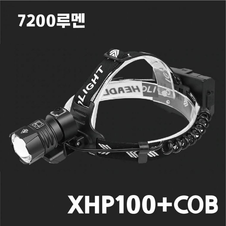 LED 충전식 강력한 밝기 XHP100+COB 7200루멘 헤드라이트 캡라이트 D98 헤드랜턴 아X