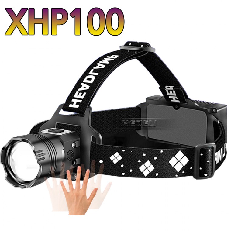 LED 충전식 센서 동작 줌 낚시 랜턴 헤드랜턴 XHP100칩 7200루멘 D97 아0