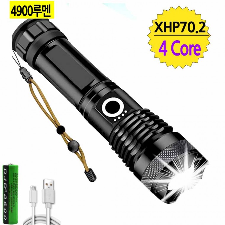 LED 충전식 줌 라이트 랜턴 손전등 후레쉬 XHP70.2 D14A 아0