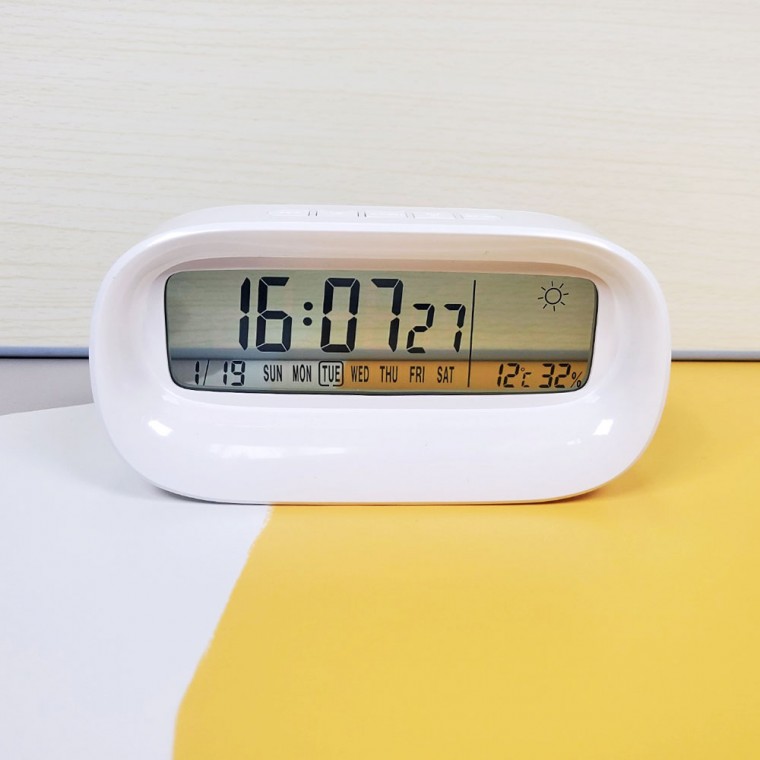 탁상 디지털 온습도계 시계(화이트)