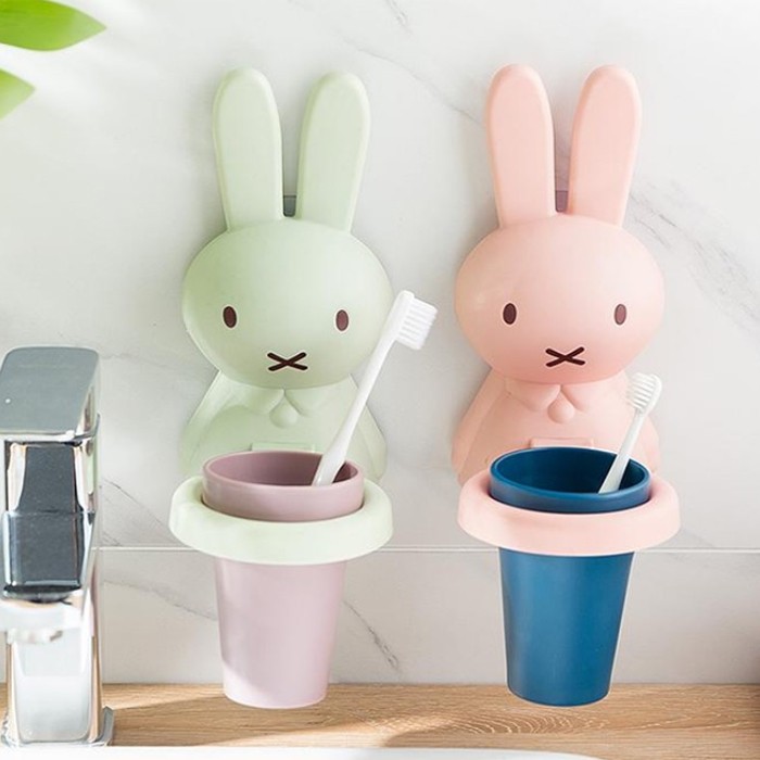 토끼 양치컵/홀더/양치컵 유아 어린이 칫솔 치약 컵 욕실정리 양치