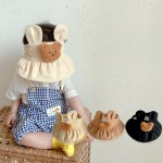 [앙상블] 아동 곰돌이인형귀 모자 찍찍이 유아 썬캡 면 사파리 키즈