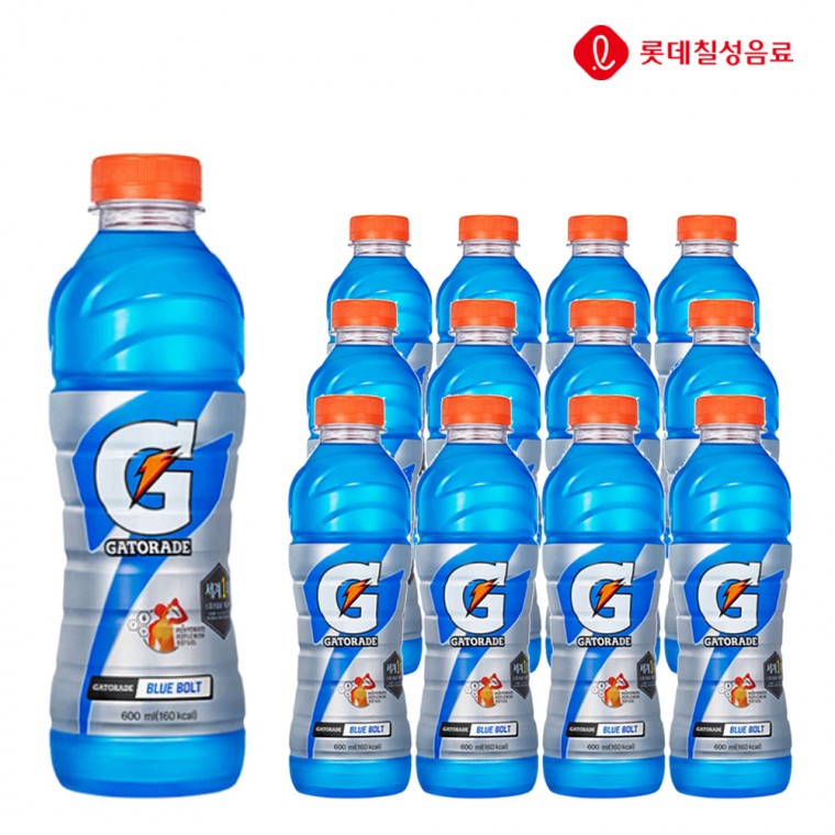 롯데칠성 게토레이 블루볼트 600ml x 12개 펫 이온음료 스포츠음료