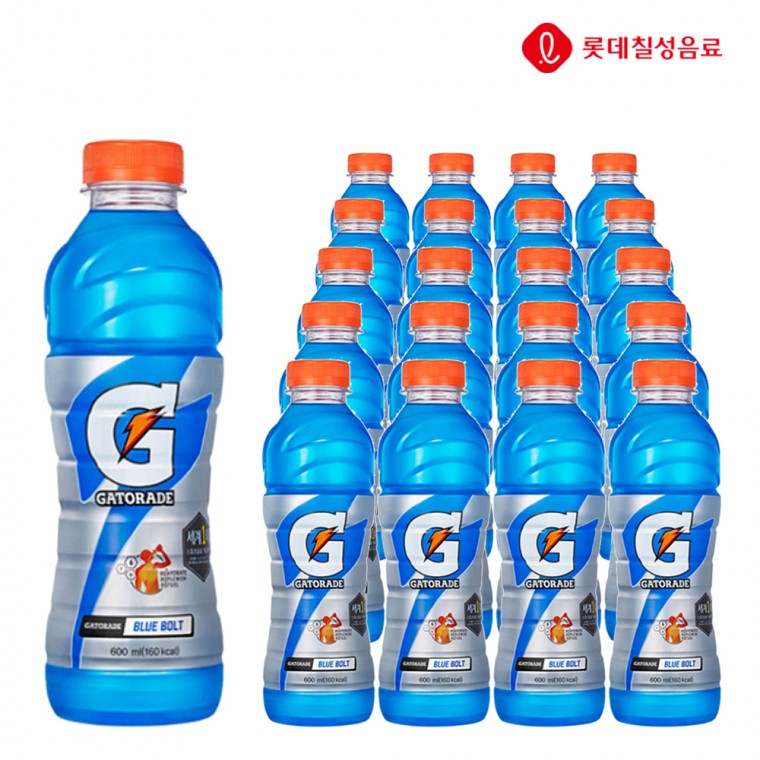 롯데칠성 게토레이 블루볼트 600ml x 20개 펫 이온음료 스포츠음료