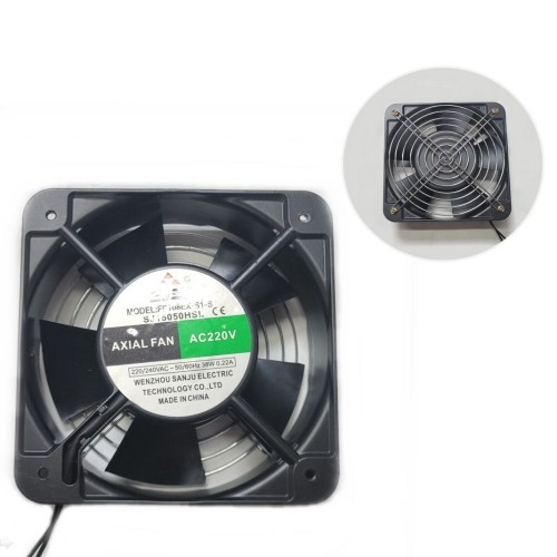 220V 15050 AC 쿨링팬 150mm 쿨러 무소음 냉각팬 팬망(그릴 보호망) 세트