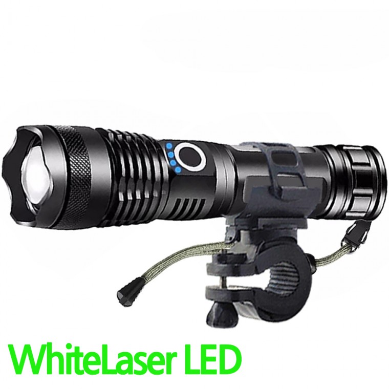 White Laser LED 자전거 안전등 전조등 랜턴 D15A 자전거라이트 26650충전지 아X