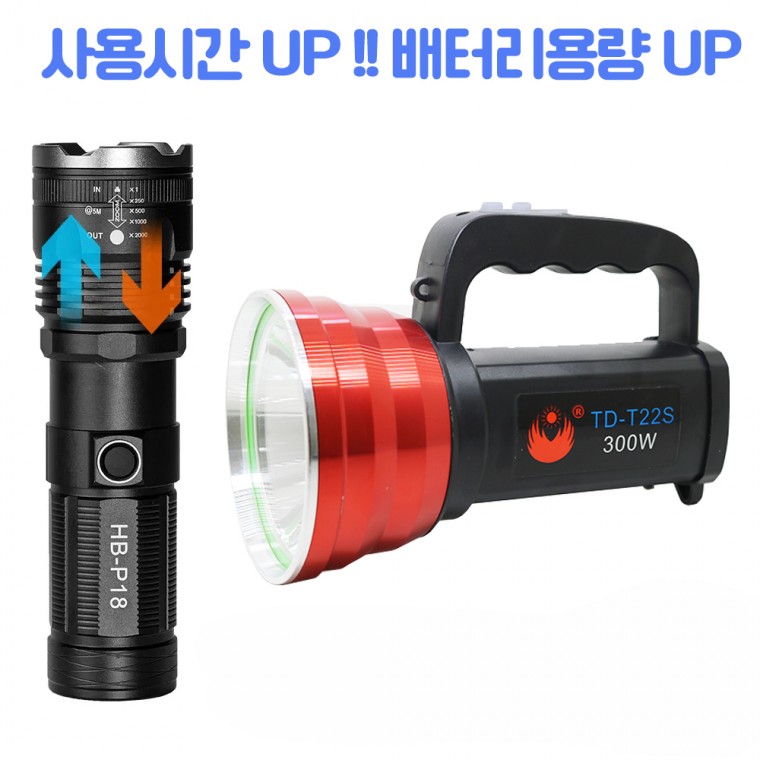 강력한밝기 지진성UP LED 충전식 야외 서치라이트 랜턴 손전등 후레쉬