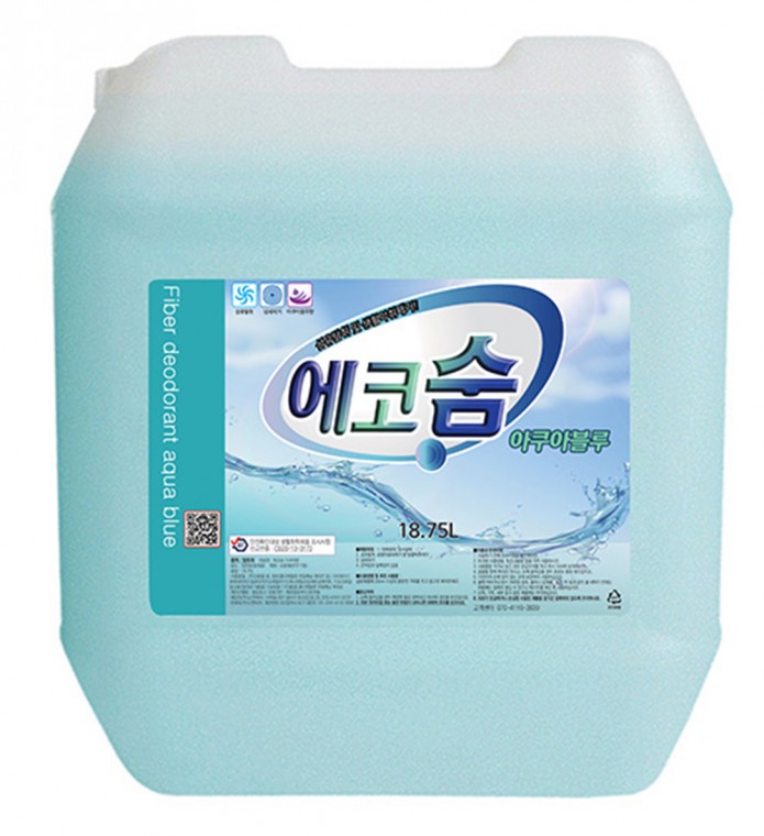 대용량 섬유탈취제 에코숨 아쿠아블루향 18.75L 생활악취제거