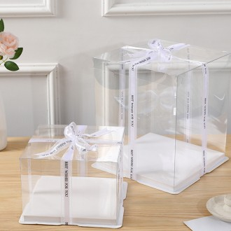 투명 케이크 상자 10개입 선물 포장 박스 장식품 방진 꽃다발 케이스 케익