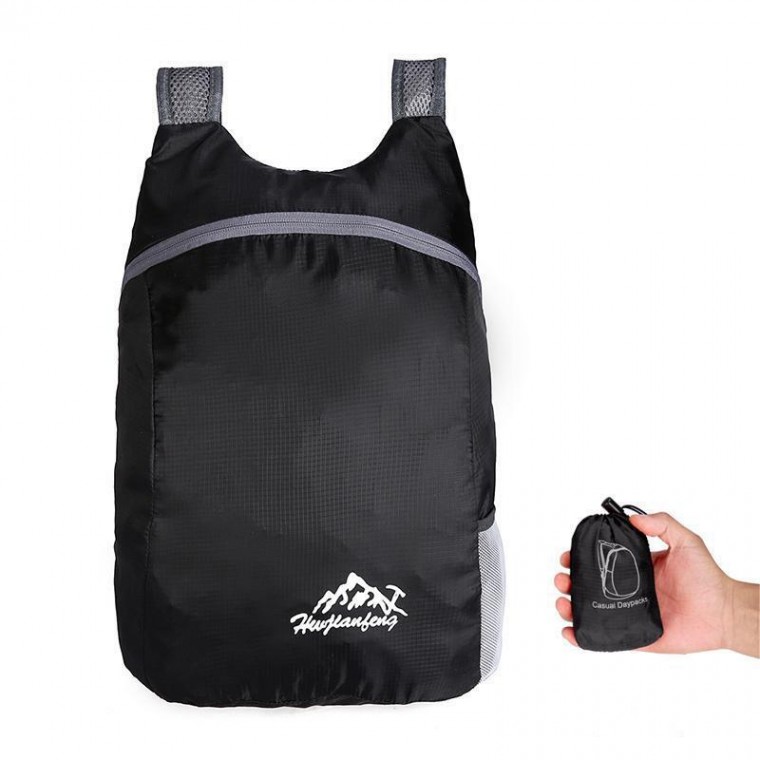 초경량 폴딩 백팩 블랙 휴대용 접이식 가방 등산 하이킹