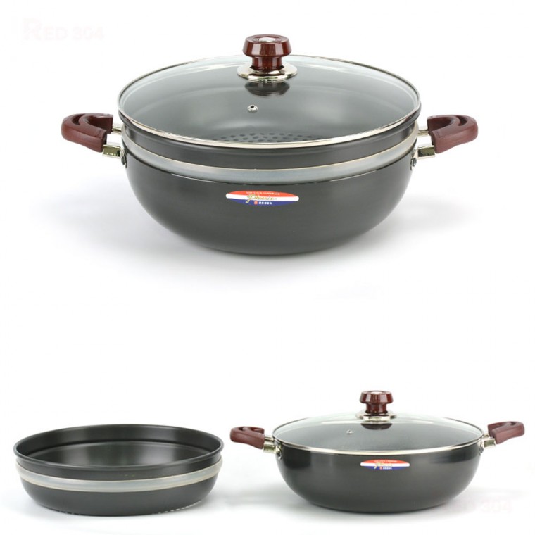 빠른 열전도 경질 양수냄비 해물 찐빵 딤섬 만두 찜냄비 찜솥 찜기 지름 26.8cm 28cm 30cm 32cm