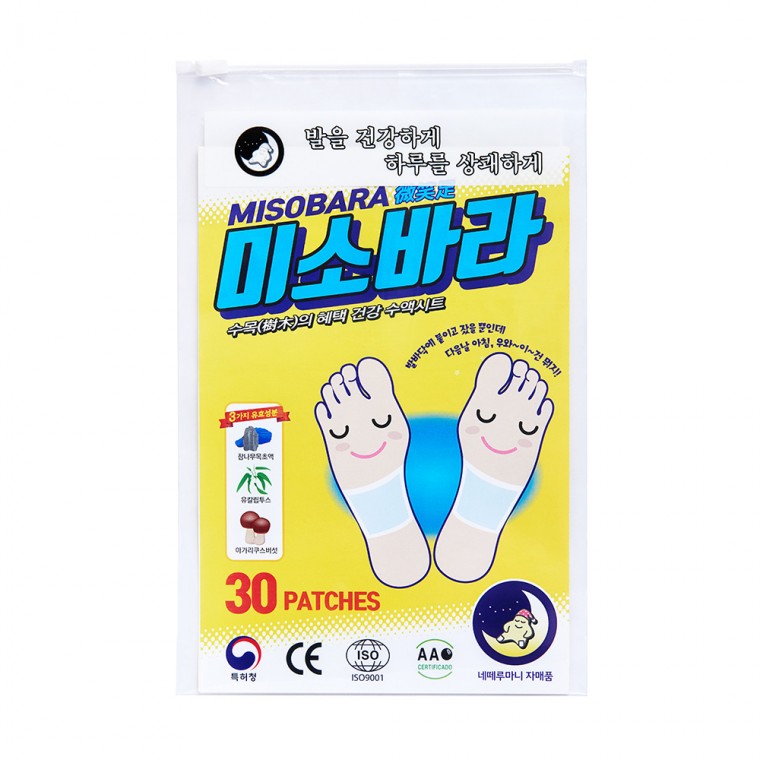 (미소바라) 수액시트 30P/발바닥패치/목초액/독소 제거/피로회복/수독 배출