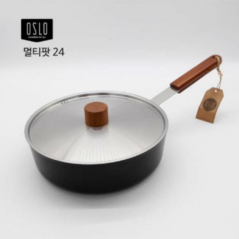 우드 손잡이 멀티팟 24cm 궁중팬 요리 요리팬