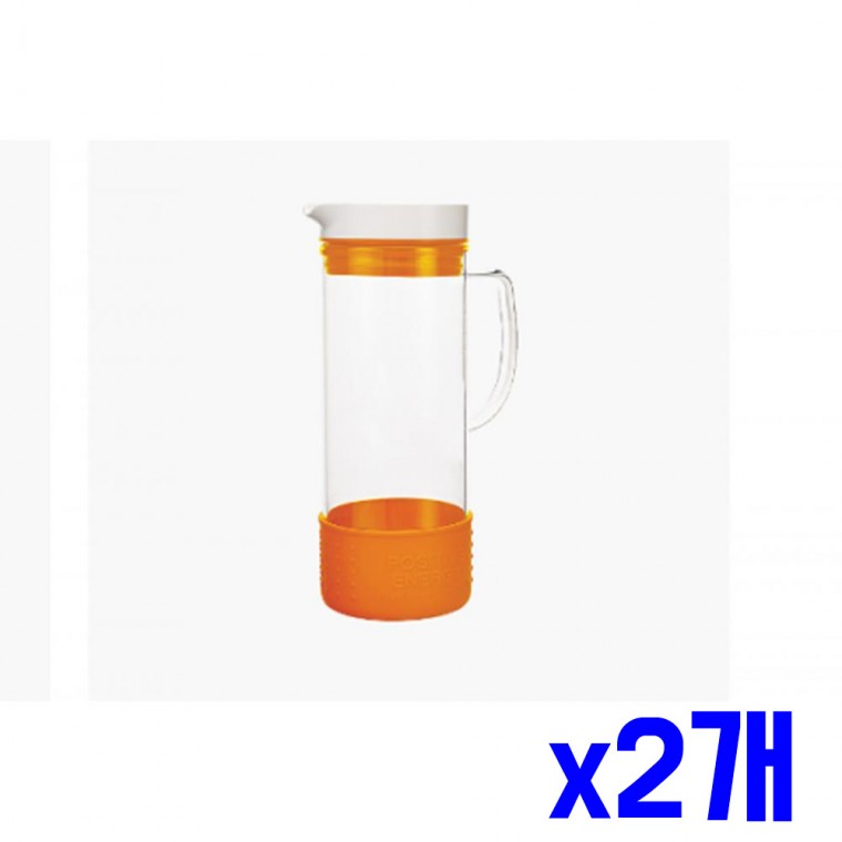 심플 손잡이 유리물병 1400ml 오렌지 x2개 생수통