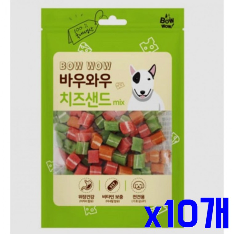 애견 영양 간식 치즈샌드믹스 120g x10개 강아지저키