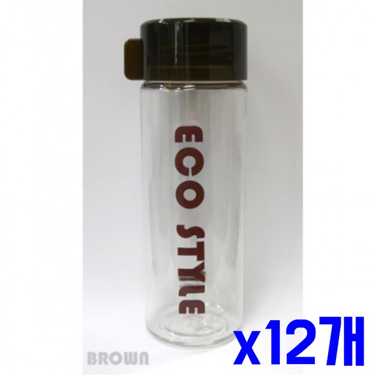 스타일 투명 보틀 500ml 브라운 x12개 휴대용물병