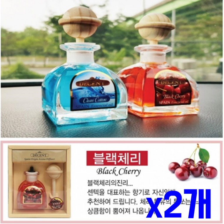 차량용 자동차 디퓨져 50ml 블랙체리 x2개 자동차용품