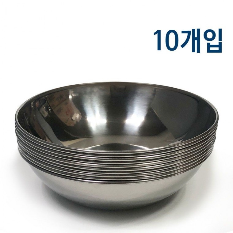 후지 비빔기(소 17.8cm) x(10개) 그릇 스텐 식기 사발 용기 면기