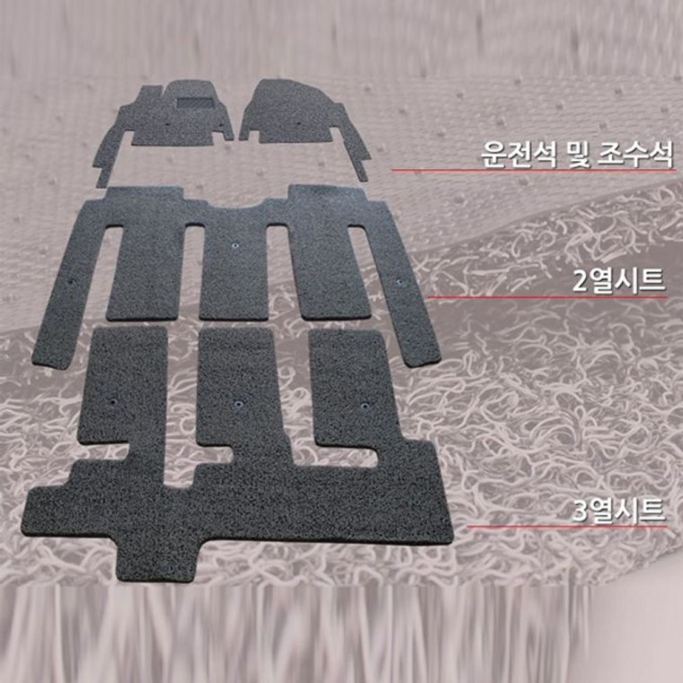 카니발 코일 매트 차량 발판 바닥 깔개 패드 풀패키지 자동차 고무 용품 차량용 벌집