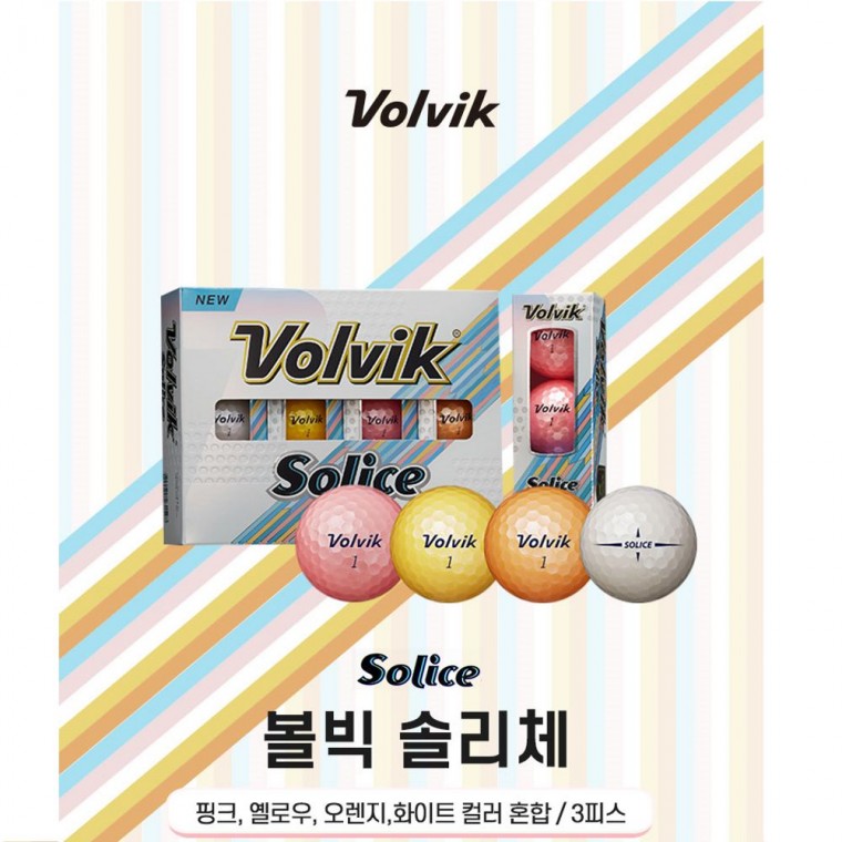 솔리체(SOLICE) 3pc 12 구 메탈 코팅 볼빅 골프공 단단 한골프공 프리미엄