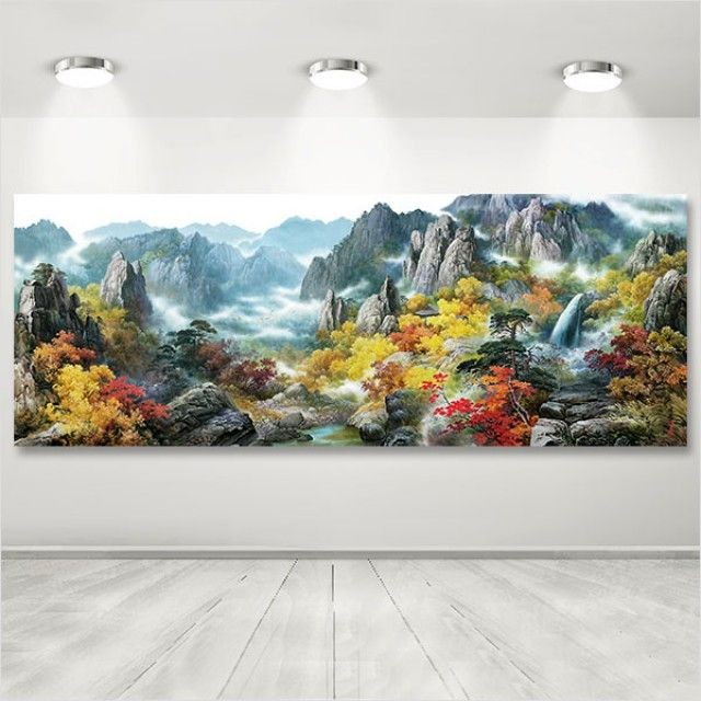 보석 십자수 고려 미술 3D 금강산도(80x 30cm) 나무 꽃 단풍 물