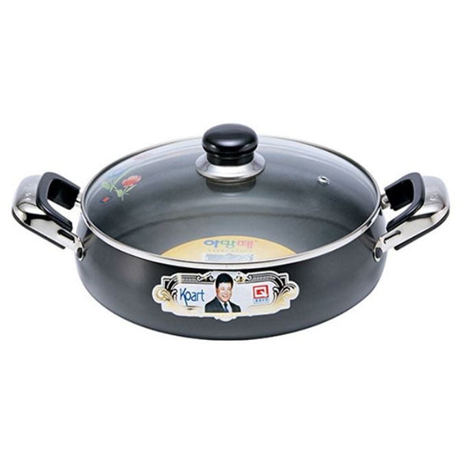 코아트 전골냄비 식당 가정 찌게 냄비 유리뚜껑 24cm