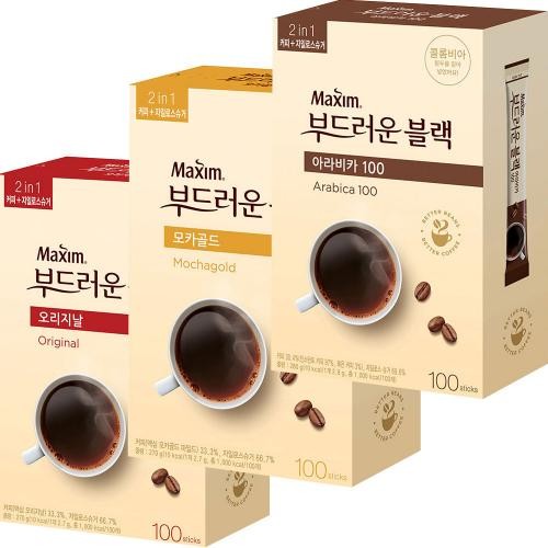 맥심 부드러운 블랙믹스 커피 모카골드 아라비카 블랙커피