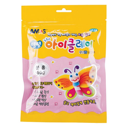 아모스)탱탱 아이클레이(50g/분홍)-갑(10개입)