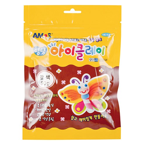 아모스)탱탱 아이클레이(50g/갈색)-갑(10개입)