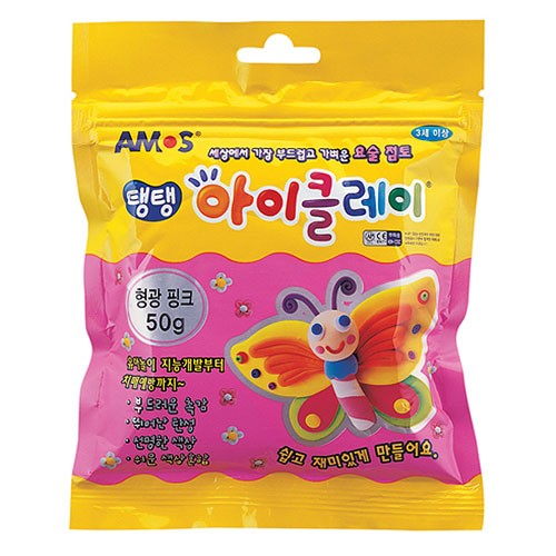 아모스)탱탱 아이클레이(50g/형광핑크)-갑(10개입)