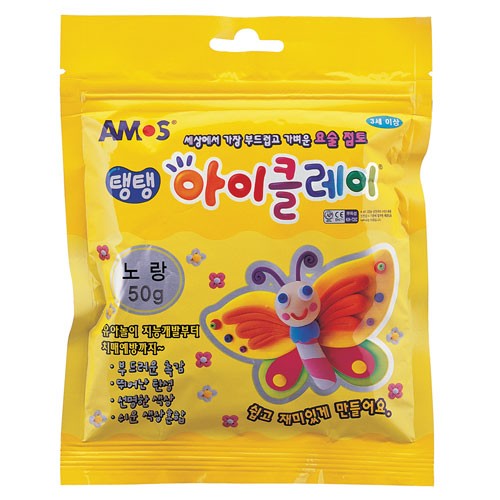 아모스)탱탱 아이클레이(50g/노랑)-갑(10개입)