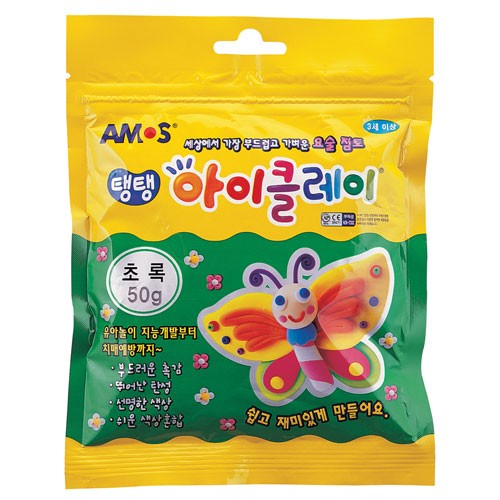 아모스)탱탱 아이클레이(50g/초록)-갑(10개입)