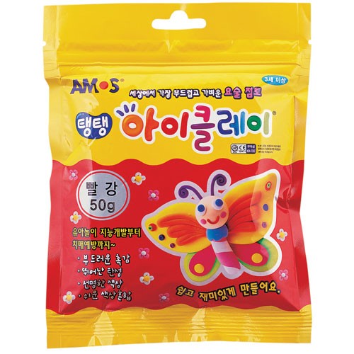 아모스)탱탱 아이클레이(50g/빨강)-갑(10개입)