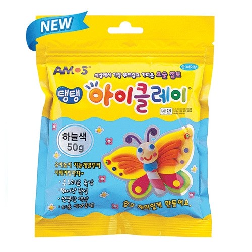 아모스)탱탱 아이클레이(50g/하늘)-갑(10개입)