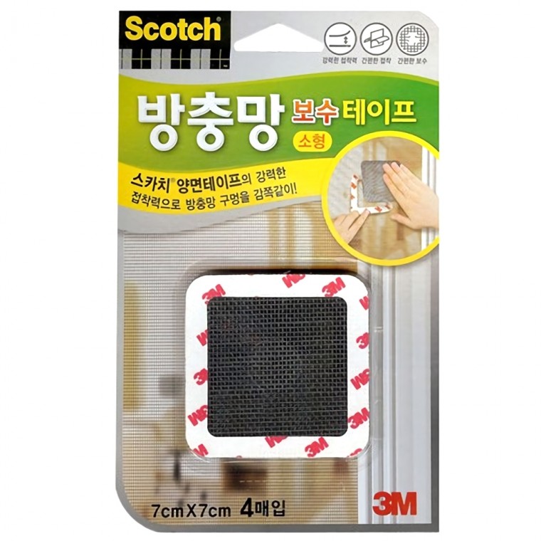 3M 방충망 보수테이프 소형 7x7cm 1박스(30개)