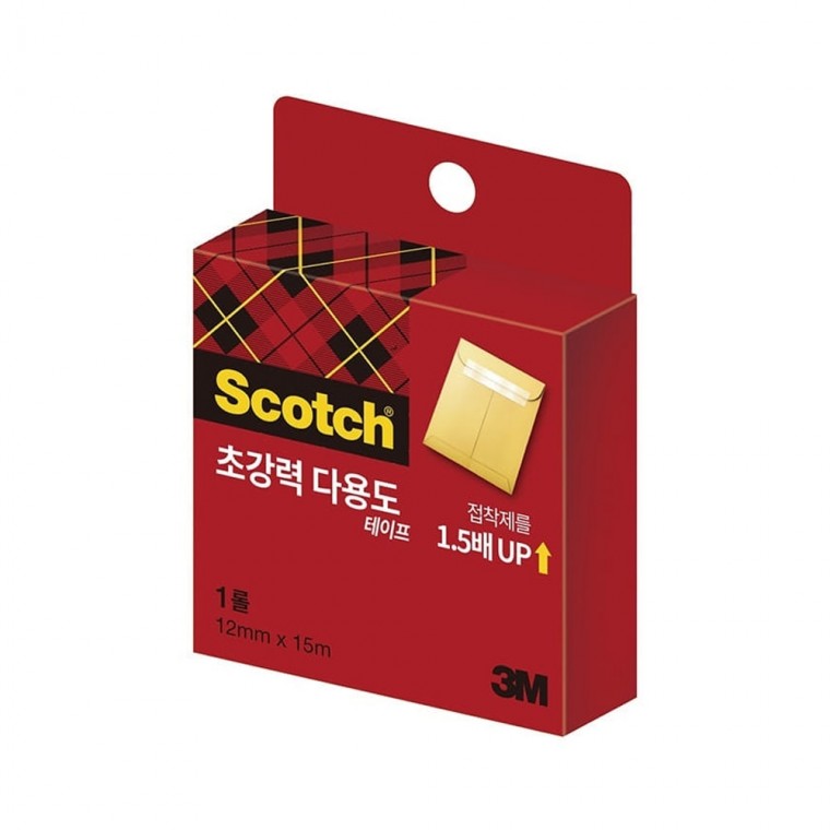 3M 스카치 강력 투명테이프 리필 SH1215R 12MM 12개입