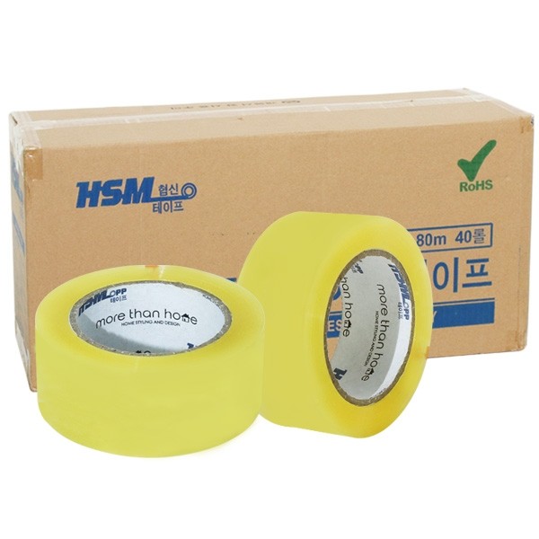 (BOX)HSM 투명 박스테이프 48mm x 80M 40개입