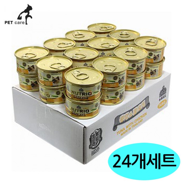 뉴트리오(CAT) 캔 80g (참치.닭고기) (24개세트) (1박스)