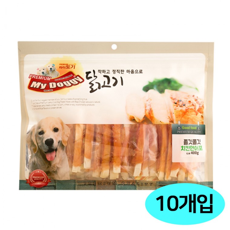 마이도기 착한닭 400g (쫄깃 치킨연어포) (10개입)