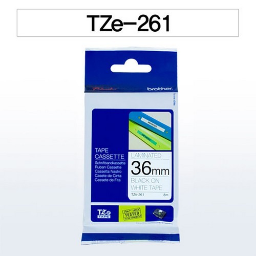 브라더 테이프카트리지(TZe-261 36mm 흰색 흑색문자)